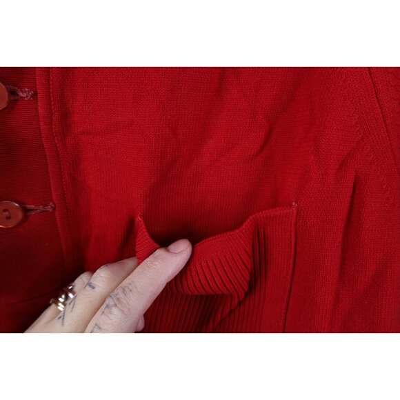 Vintage 50s 60s Streetwear Mens Large Ban Lon Knit Collared Pullover Polo Red - Picture 5 of 16